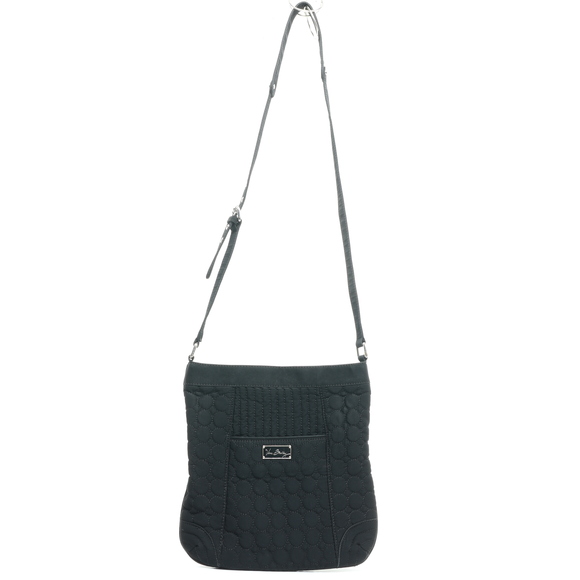 Vera Bradley Quilted Handbag Purse Crossbody 12x11x2 Black/Silver - Picture 3 of 8